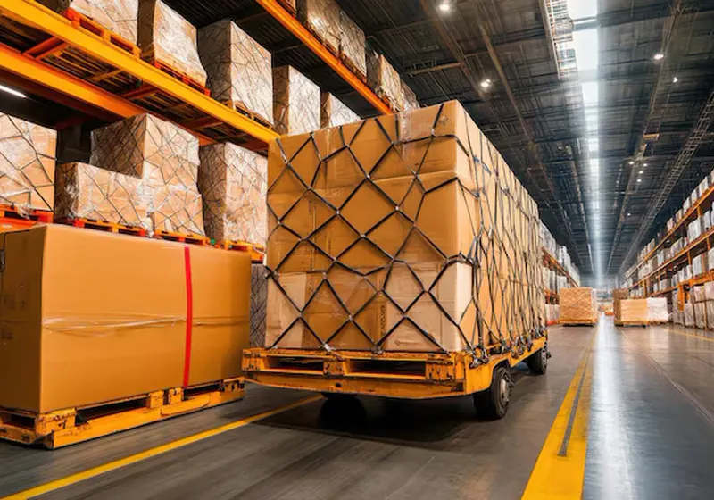 Palletised cargo in a bonded warehouse